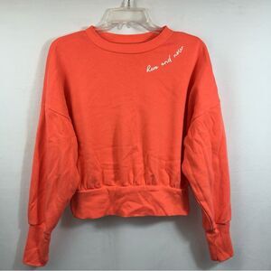 Old Navy Orange Here and Now Cropped Sweatshirt 0474